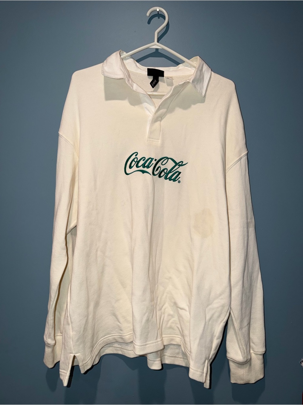 VINTAGE H&M White Polo with Small Red Coca-Cola Tag